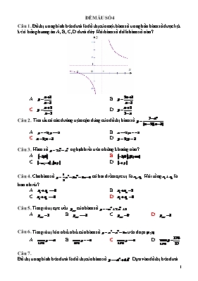Đề minh họa môn Toán - Đề 4